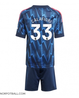 Billige Fotballdrakt Arsenal Riccardo Calafiori #33 Replika Bortedraktsett Barn 2025-26 Kortermet (med bukser)